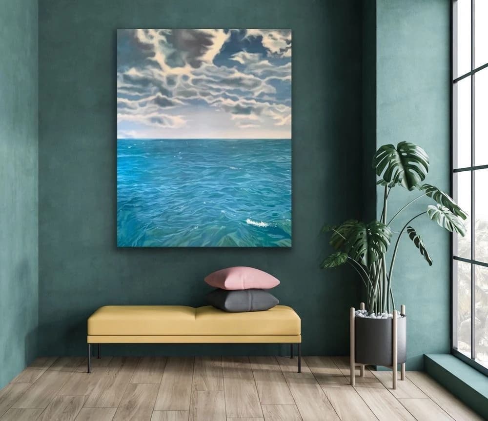 Lake Michigan With Fluffy Clouds